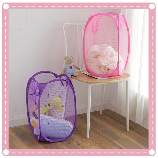 網格折疊收納籃 髒衣籃 可擕式收納籃 居家日用