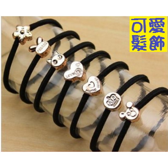 (10入)百搭金珠黑色髮圈 綁馬尾必備 流行髮圈