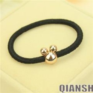 (10入)百搭金珠黑色髮圈 綁馬尾必備 流行髮圈