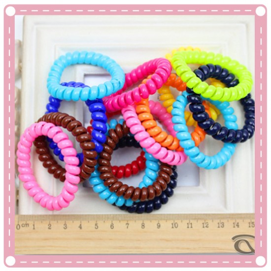 (10入)大號糖果色電話線髮圈 不留綁痕 不咬髮髮束