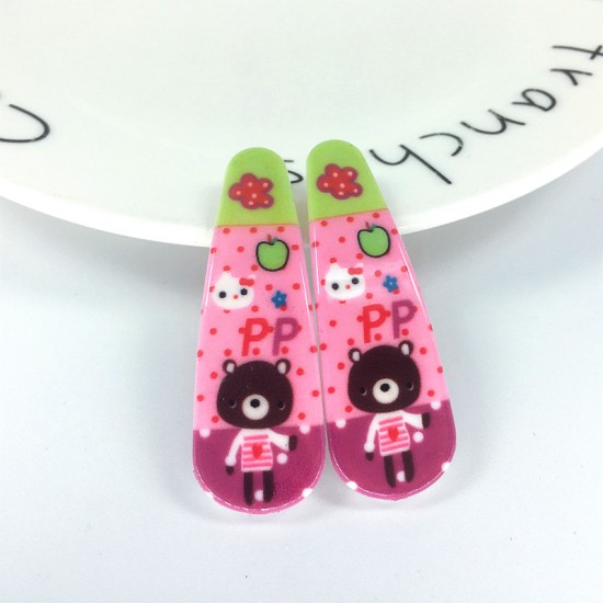 可愛女孩印花BB夾 5cm髮夾 1對裝