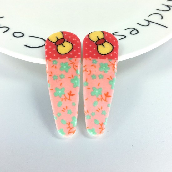 可愛女孩印花BB夾 5cm髮夾 1對裝