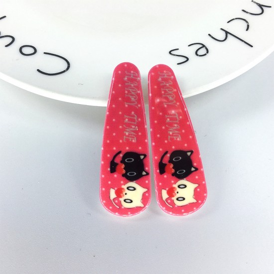 可愛女孩印花BB夾 5cm髮夾 1對裝