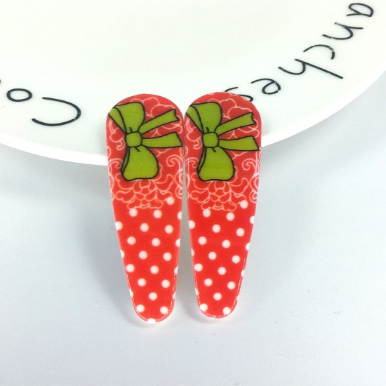 可愛女孩印花BB夾 5cm髮夾 1對裝