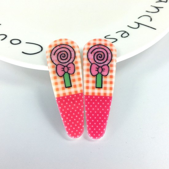 可愛女孩印花BB夾 5cm髮夾 1對裝