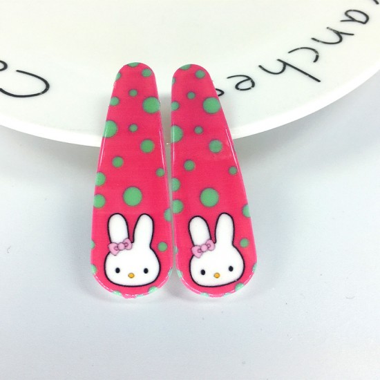 可愛女孩印花BB夾 5cm髮夾 1對裝