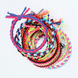 (10入)彩色麻花手工編織髮圈 流行髮飾 髮束 手環