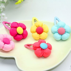 撞色立體花朵造型髮BB夾 糖果色髮夾