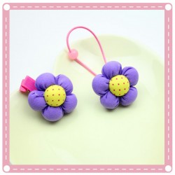 糖果色立體花朵髮圈 造型花朵髮夾