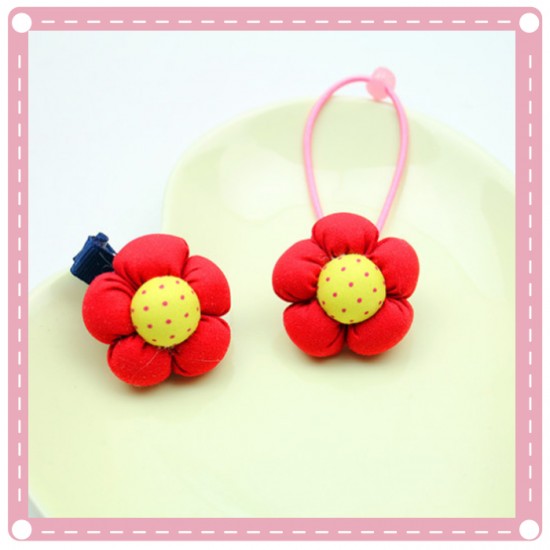 糖果色立體花朵髮圈 造型花朵髮夾