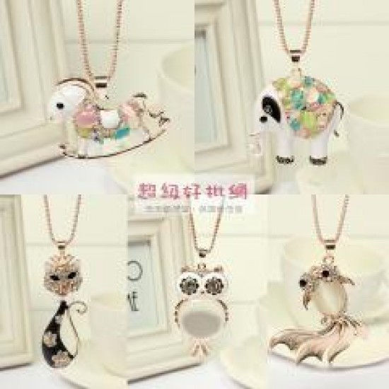 韓版 水鑽長款項鍊 衣服配飾 女孩項鍊 百搭個性 貓眼石項鍊 飾品批發