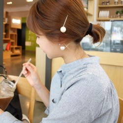 (2入)珍珠造型髮夾 一字夾 小鴨夾 瀏海髮夾  髮飾 飾品