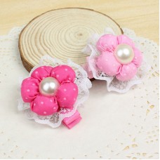 立體花朵造型髮夾 兒童髮飾 蕾絲造型髮夾
