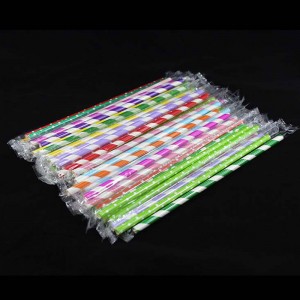 彩色條紋獨立包裝紙吸管25支入