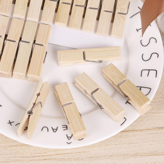 日用曬衣服褲子夾 多用途葡萄長木竹夾子 20入裝