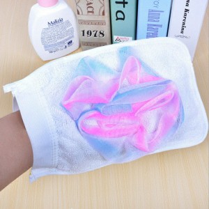 好幫手 帶浴花搓澡手套 沐浴泡泡浴花小搓布 搓澡巾