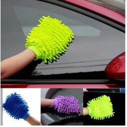 超細纖維雪尼爾擦車手套 單面除塵洗車手套