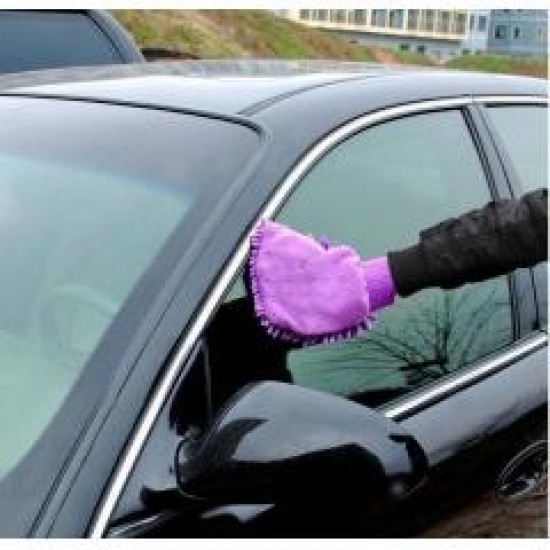 超細纖維雪尼爾擦車手套 單面除塵洗車手套