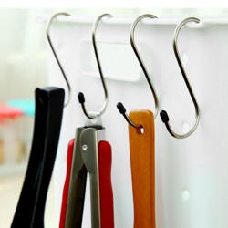 高品質不銹鋼S造型無痕掛鉤 4入裝