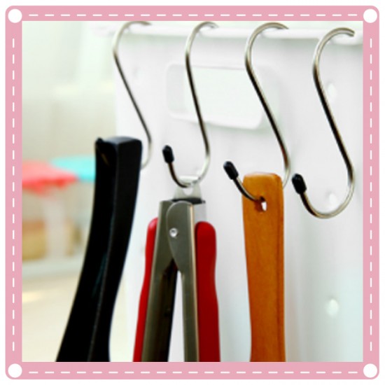 高品質不銹鋼S造型無痕掛鉤 4入裝