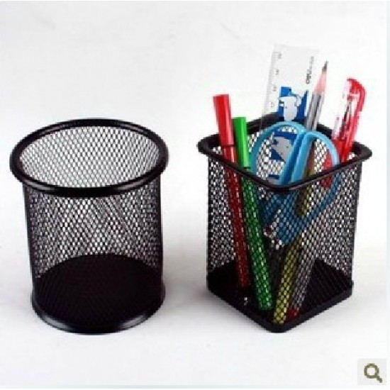 韓國創意文具 時尚鐵製網狀防銹筆筒 桌面收納筒
