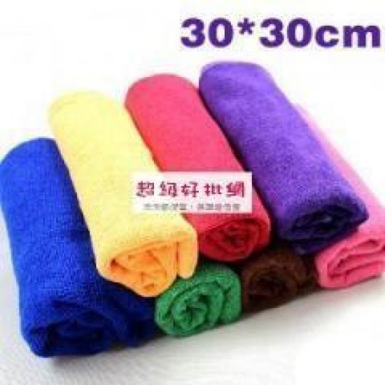 (10入) 超細纖維洗車毛巾 擦車巾 吸水洗車巾 30X30CM