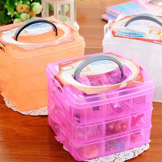 可拆式三層透明收納盒  透明工具盒 小物收納盒