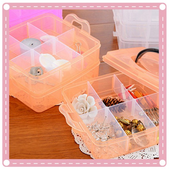 可拆式三層透明收納盒  透明工具盒 小物收納盒