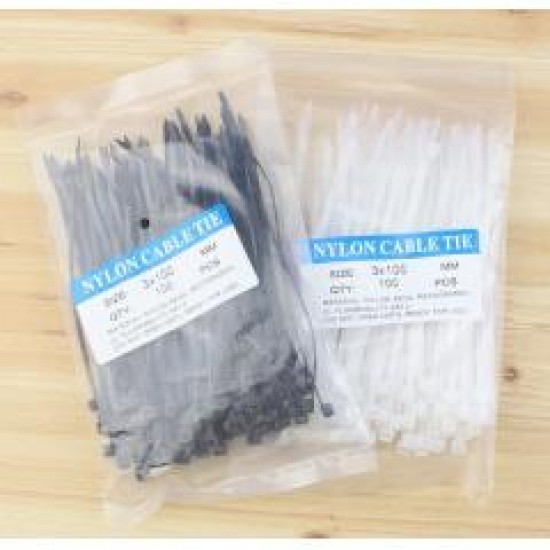 (3入)自鎖式尼龍捆線帶 紮線帶 束線帶 100入裝