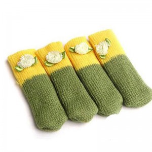 加長針織桌腳套4入裝 雙色椅腳套