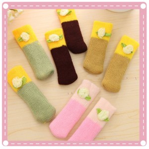 加長針織桌腳套4入裝 雙色椅腳套