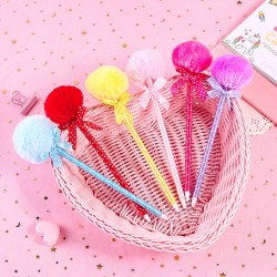 毛球造型筆 公主原子筆 可愛圓珠筆