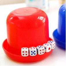 組合圓形彩色骰盅 帶5顆骰子