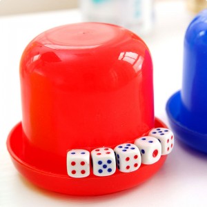 組合圓形彩色骰盅 帶5顆骰子