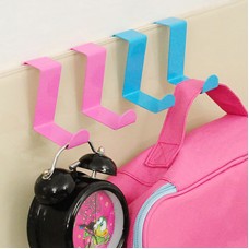 糖果色不銹鋼門後掛鉤 無痕門後雙用掛鉤 免釘衣帽掛架 2入裝