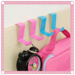 糖果色不銹鋼門後掛鉤 無痕門後雙用掛鉤 免釘衣帽掛架 2入裝