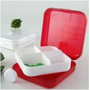 小藥盒 十字四格密封塑膠小藥盒