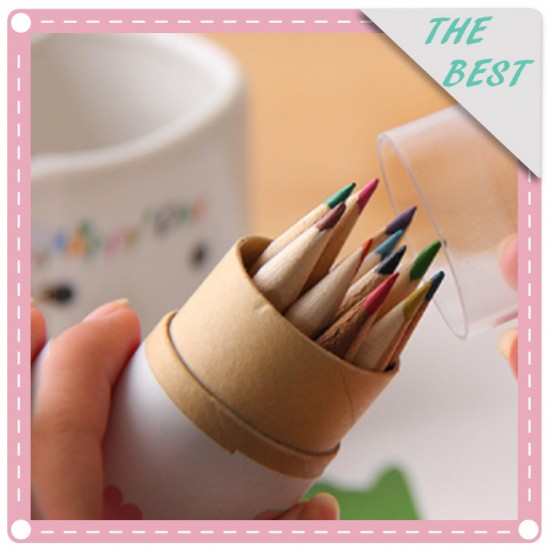 可愛mini小熊12色繪畫鉛筆 彩色鉛筆