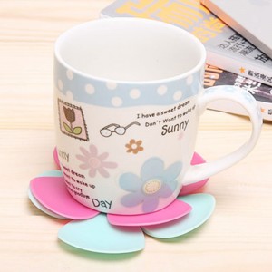 四葉草造型防滑矽膠杯墊 隔熱咖啡墊