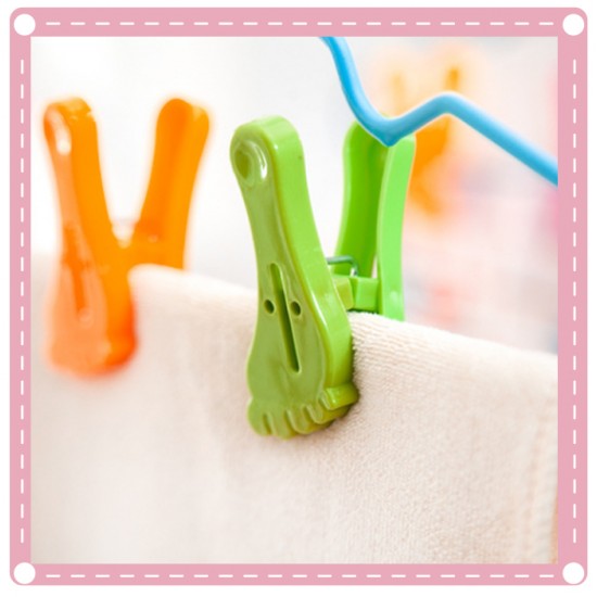 可愛腳丫造型曬衣夾 3入裝