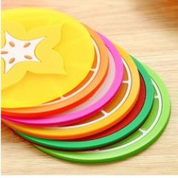 繽紛果凍色水果造型杯墊 矽膠杯墊 創意防滑隔熱墊 茶杯墊