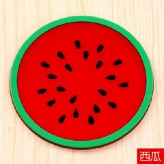 繽紛果凍色水果造型杯墊 矽膠杯墊 創意防滑隔熱墊 茶杯墊