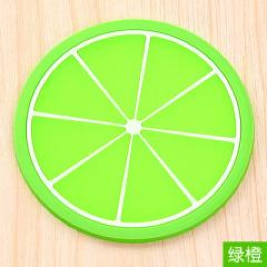 繽紛果凍色水果造型杯墊 矽膠杯墊 創意防滑隔熱墊 茶杯墊