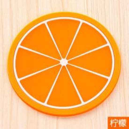 繽紛果凍色水果造型杯墊 矽膠杯墊 創意防滑隔熱墊 茶杯墊