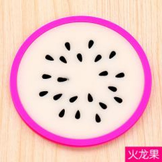 繽紛果凍色水果造型杯墊 矽膠杯墊 創意防滑隔熱墊 茶杯墊