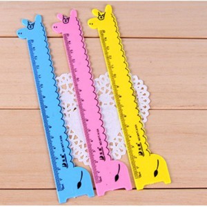 可愛糖果色動物塑膠直尺 15cm直尺
