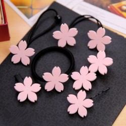 (10入)甜美櫻花一字夾 髮束 BB夾 鴨嘴夾 髮夾 櫻花髮圈 飾品 橡皮筋 髮飾