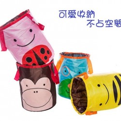 汽車 魔鬼氈 可折疊 收納籃 垃圾桶 置物籃 玩具桶 防水 動物 猴子 瓢蟲 蜜蜂 小狗
