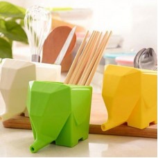 可愛大象牙刷 餐具收納杯 筆筒 花盆 筷架 匙筒 廚房收納餐具收納 浴室收納