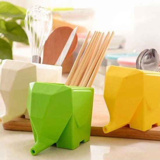 可愛大象牙刷 餐具收納杯 筆筒 花盆 筷架 匙筒 廚房收納餐具收納 浴室收納